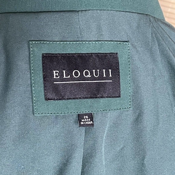Eloquii Blazer Emerald Green Size 26 Plus Size Career Business Jacket Suit - Picture 6 of 7